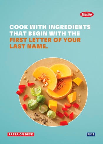 Cook with ingredients that begin with the first letter of your last name.